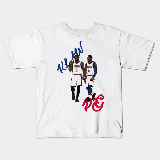 Kawhi Leonard x Paul George 'KLAW x PG' - NBA LA Clippers Kids T-Shirt by xavierjfong